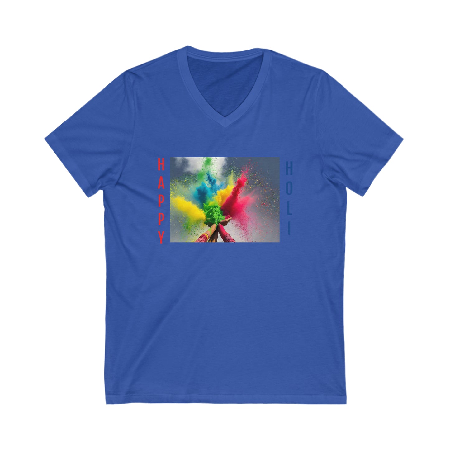 Happy Holi Short Sleeve V-Neck Tee