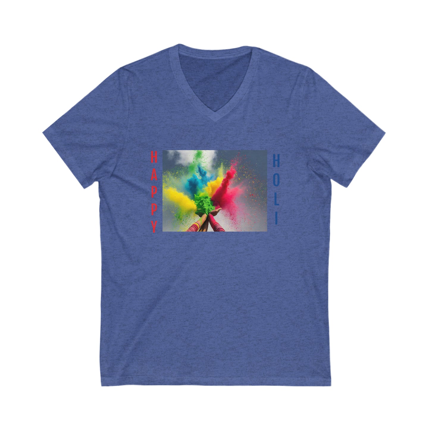 Happy Holi Short Sleeve V-Neck Tee