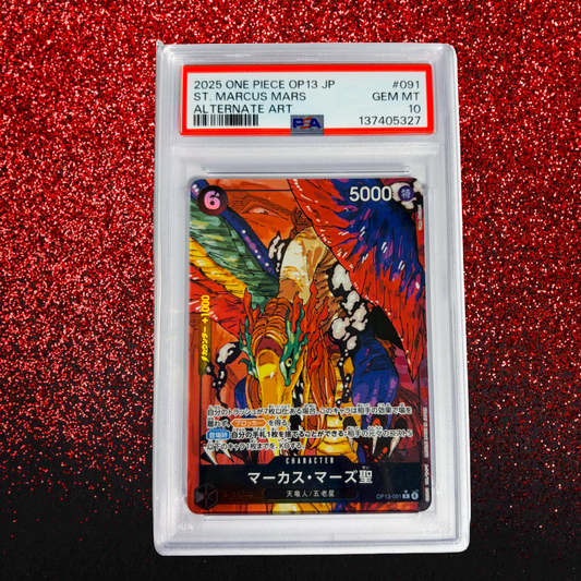 St. Marcus Mars #091 PSA 10 Gem Mint - 2025 One Piece Japanese OP13-Carrying on His Will Alternate Art