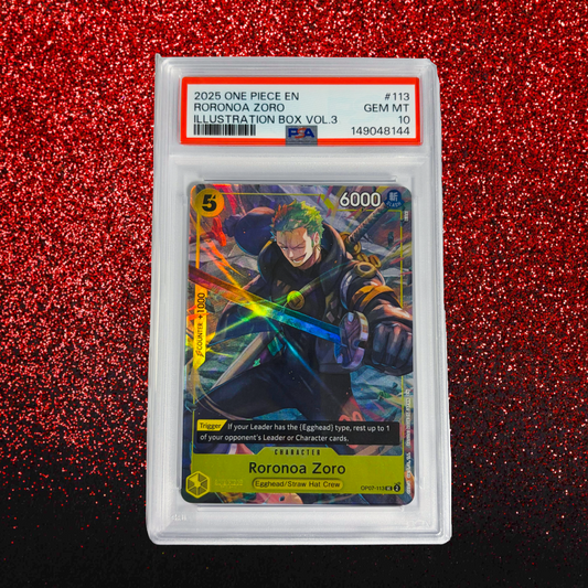 Roronoa Zoro #113 PSA 10 Gem Mint - 2025 One Piece Promos Illustration Box Vol.3