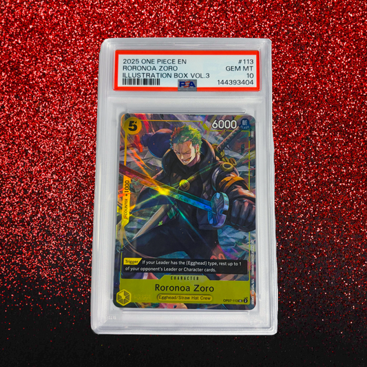 Roronoa Zoro #113 PSA 10 Gem Mint - 2025 One Piece Promos Illustration Box Vol.3